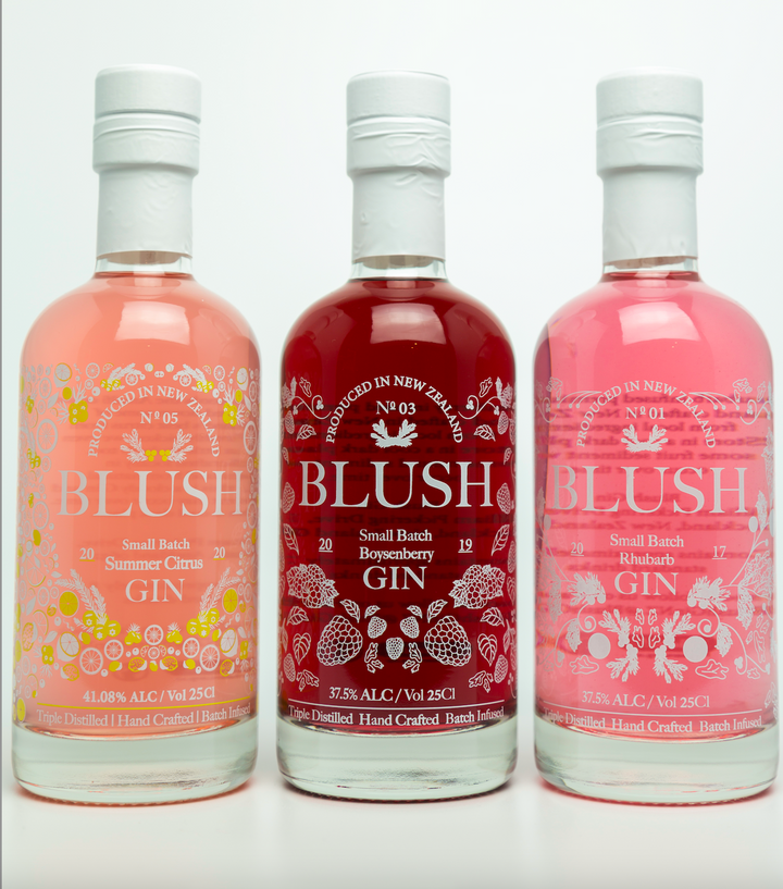 Blush Gin Trio Gift Pack Citrus, Boysenberry &amp; Rhubarb Gins
